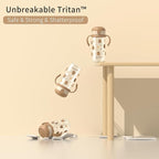 Evorie Tritan Spill Proof Toddler Straw Sippy Cup, 10 oz for Baby and Toddlers 1-3 Years Old, No Spill Straw Water Bottle with Removable Handles, Ideal for School, BPA-Free, Capybara (NEW)