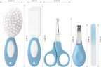 Baby Grooming Kit,Baby Health Care Kit,Baby Brush Soft Bristles 5 pcs Baby Nail Kit Nursery Care Kit Baby Hair Brush Hair Comb Nail Kit Safety Cutter Nail Clipper Set Blue