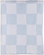 Living Textiles Chenille Knitted Blanket - Blue Check