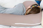 INSEN Pregnancy Pillow for Sleeping,Maternity Body Pillow for Pregnancy Women,Pregnancy Support Pillow for Back, Hip Pain, Apricot