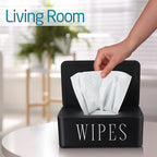 4 Pack Baby Wipes Dispenser Refillable Wipe Holder with Lid Toilet Wipes Container for Bathroom Tissue Paper Storage Box for Home Office (Black)