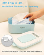 Elyina Baby Wipe Warmer with Soothing Music & White Noise, Innovative Spring Design, No-Dry Moisture Lock, Fast and Even Heating, 4 Temp Modes – Diaper Change Essential