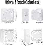 CMINGJ Cabinet Locks(6-Pack) for Babies Baby Proofing Cabinet Child Latches Locks Suitable for Cabinets, Drawer, Refrigerator, and so on.(White) (4 Flat Lock + 2 Right Angle Lock)