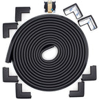 Roving Cove Slim-Fit Corner Edge Protector for Baby Proofing (Small 18ft Edge 8 Corners), Furniture Safety Bumper Guard, Soft NBR Rubber Foam, 3M Adhesive, Onyx Black