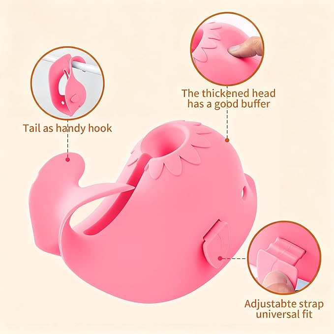 Skyroku Toddler Faucet Extender & Blue Bathtub Spout Cover, Sink Extender with Temperature Sensor for Bathroom Sinks, Kitchen, Bathtubs, Bundle and Save! (BrownPink)