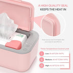 Chefhandy Baby Wipe Warmer, 3-Level Temperature Control, Quiet & Even Heating, Large Capacity for Easy Diaper Changes, Pink