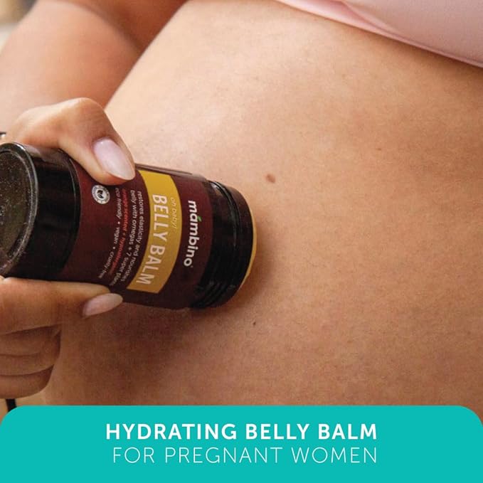 Mambino Organics Oh Baby! Belly Balm for Pregnant Women, Organic Shea Butter, Tamanu Oil and Calendula, Helps Reduce Stretch Marks in Pregnancy, Vegan, Maternity Skin Care, 2.5 fl oz