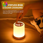 Night Light for Kids Baby, Dimmable Touch Lamp for Nursery, 11 RGB Colors 5 Brightness, Portable Rechargeable Bedside Table Lamp for Nightstand, Kids Night Light for Bedroom Living Room