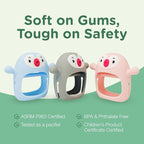 Teething Toy for Infants & Babies, Teethers for Babies 3-6 Months, Baby Teethers 0-6 Months, Teething Toys 6-12 Months, TotCo Never-Drop Baby Teething Toy, Blue