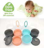 Baby Formula Dispenser, Portable Milk Powder Dispenser Container, Baby Feeding Travel Storage Container, Non-Spill Stackable Baby Snack Storage Container, BPA Free, 4 Compartments, 2 Packs