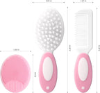 Baby Grooming Set，Baby Health Care Set Baby Brush Soft Bristles 3 Piece Baby Care Set Baby Hair Brush and Comb Set Baby Hair Brush Baby Comb Silicone Baby Cradle Cap Brush Set