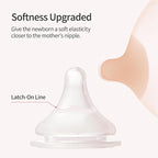Pigeon Silicone Nipple (SS) with Latch-On Line, Natural Feel, 0+ Months, 4 Counts