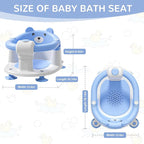 Baby Bath Seat for Babies 6 Months & up, Non-Slip Toddler Bath Seats for Babies Sitting Up, Safe Infant & Newborn Bathtub Chair with 4 Suction Cups & Soft Cushion for Shower,Blue
