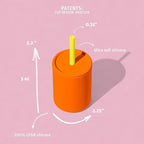 Avanchy Silicone Training Sippy Cup with Straw Lid – Tiny Cup for Babies 6+ Months to Toddlers 1 Year Old – 5 oz Infant Water Cup for Baby Led Weaning, Orange