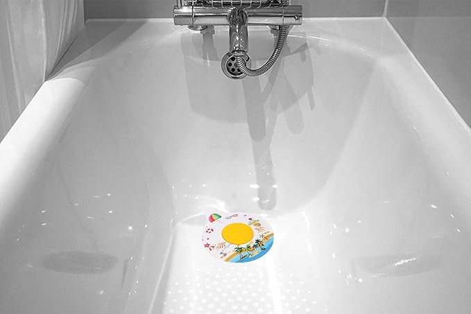 Bathtub Drain Stopper, Silicone Tub Stopper Plug, Universal Bath Drain Cover, Beautiful Coral Reef Illustration, Kids Tots Babies Gift (White)