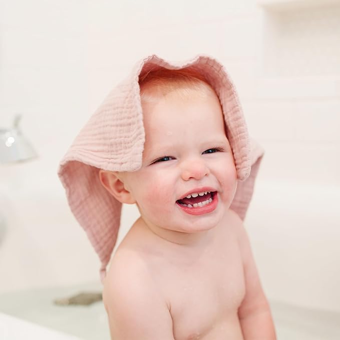 Konssy 10-Pack Muslin Baby Washcloths,100% Cotton Baby Wash Cloths for Newborn Kids Girls & Boys, Soft & Absorbent Washcloths