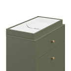 Storkcraft California 3-Drawer Chest with Removable Changing Topper (Olive with Driftwood) – GREENGUARD Gold Certified, Interlocking Drawer System, Pre-Installed Tracks, Easy Assembly