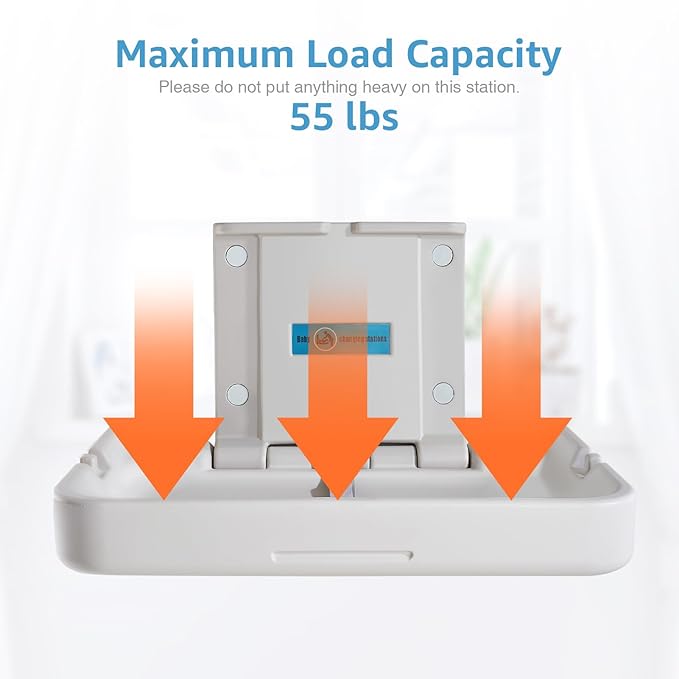 Baby Changing Station,Wall Mounted Diaper Changing Tables Fold Up Changer Station Commercial Malls/Hotels/Airports