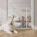 Mumeasy 36" Extra Tall Baby Gate for Stairs and Doorways, 26-40" Auto Close Dog Gate Indoor, Easy Install Pressure Mounted Pet Gate, Safety Baby Gates with Door for Child and Pets