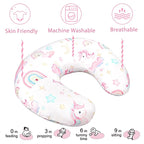 Pea Pod Nursing Pillow Cover Breastfeeding Pillow Slipcover for Moms Soft Breathable Organic Knit Fabric Newborn Infant Feeding Pillow Covers for Baby Girl Boy, Rainbow & Unicorn