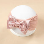 Baby Bows Headbands Nylon Hairbands Baby Girl Bows Hair Accessories for Infant Toddler Essentials (Gold Pink White, mid)