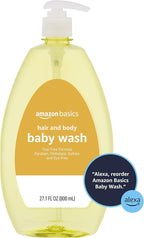 Amazon Basics Tear-Free Baby Hair and Body Wash, 27.1 Fluid Ounce, Lightly Scented, 4-Pack (Previously Solimo)