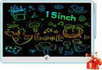15 Inch LCD Writing Tablet for Kids Ages 3 4 5 6 7 8, Reusable Doodle Board with Stylus Pen Drawing Pad, Educational Travel Toy for Boys & Girls, Ideal Birthday & Holiday Gift