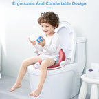 ANGELBLISS Baby Potty Training Toilet Seat with Soft Cushion Handles, Haute Collection, Double Anti-Slip Design and Splash Guard for Boys and Girls (Dark Pink)