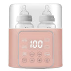 Baby Bottle Warmer 9-in-1 Multifuntion Breast Milk Warmer, Fast Baby Food Heater & Defrost Warmer with Timer for Twins, LCD Display Accurate Temperature Adjustment, 24H Constant Mode (Rose)