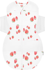 Happiest Baby SNOO Sleep Sack - 100% Organic Cotton Baby Swaddle Blanket - Doctor Designed Promotes Healthy Hip Development (Ivory Strawberries, X-Large)