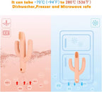 Cactus Teether, Baby Teething Toys for Babies, Self-Soothing Pain Relief Soft Baby Toothbrush for Babies, Toddlers, Infants, Boy and Girl, Natural Organic BPA Free(Peachy)