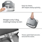 Baby Booster Seats, Toddler Booster Seat for Dining Table with Adjustable Straps, Portable Compact Portable Baby Chair for Dining and Travel (Grey)