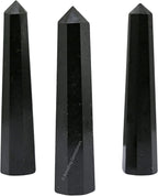 Amazing Gemstone Black Tourmaline Crystal Towers ~ Natural Healing Crystal Point Obelisk for Reiki Healing and Crystal Grid (3- Inch)