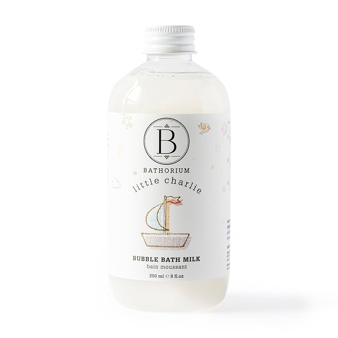 Bathorium Little Charlie Bubble Bath Milk, Gentle & Nourishing for Babies, Enriched with Coconut Milk & Oatmeal, Safe for Sensitive Skin, 8 fl.oz