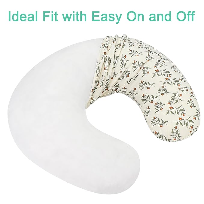 Accmor 2 Pack Muslin Nursing Pillow Covers, 100% Cotton Soft Nursing Covers for Breastfeeding Pillows, Slipcover for Baby Girls Boys Newborn