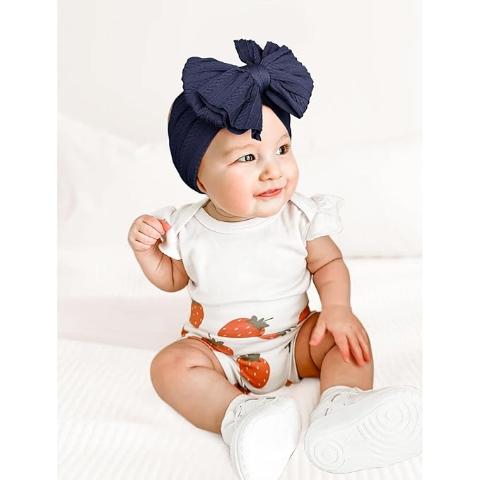 Niceye Handmade Baby Headbands Soft Stretchy Nylon Hair Bands with Bows for Newborn Infant Baby Toddler Girls
