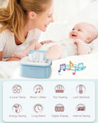 Elyina Baby Wipe Warmer with Soothing Music & White Noise, Innovative Spring Design, No-Dry Moisture Lock, Fast and Even Heating, 4 Temp Modes – Diaper Change Essential