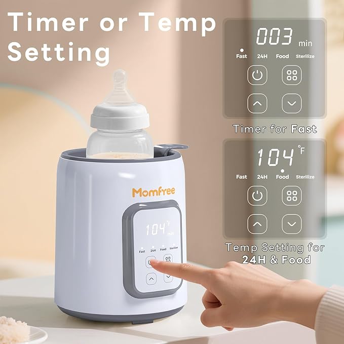Bottle Warmer,8-in-1 Fast Baby Bottle Warmer for Breastmilk and Formula,Milk Warmer with Accurate Temperature Control and Automatic Shut-Off,Multifunctional Bottle Warmers for All Bottles (Grey)