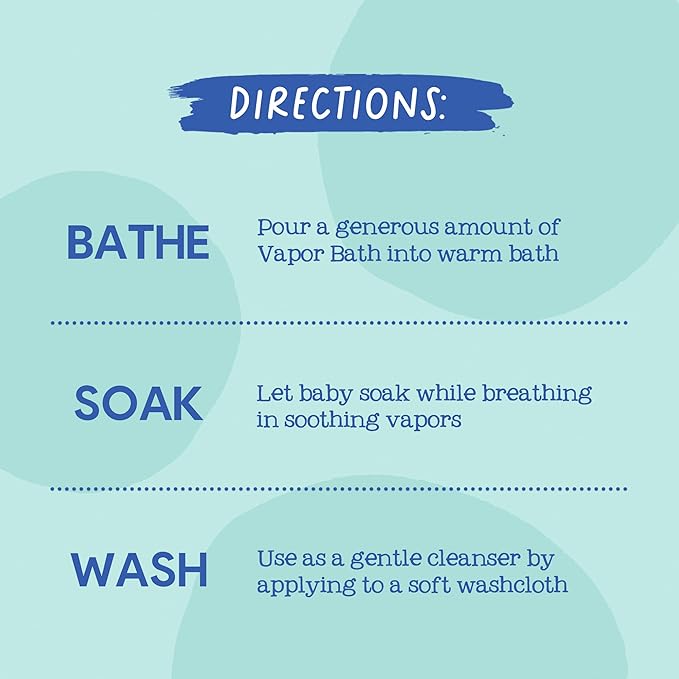 Oilogic Stuffy Nose & Cough Essential Oil Vapor Bath for Babies & Toddlers - Gentle Baby Bath Essentials – Pediatrician-Tested & Safe for Babies, 12.9 Fl Oz