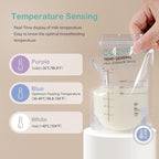 200 Pcs Breastmilk Storage Bags, 8oz Breast Milk Storing Bag with Pour Spout, Temperature-Sensing Color Change Milk Bag for Convenient Breastfeeding, No Leak Presterilized for Freezer