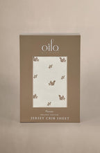Oilo Crib Sheet, Breathable, Fitted, Organic Cotton Jersey, 300-Thread, Machine Wash, Fits Standard Crib (28" x 52" x 6"), Toddler Bedding, Heirloom Organic Collection, Squirrel