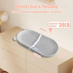 Waterproof Baby Changing Pad, Lightweight and Portable Changing Table with Strap for Changing Diaper, Dresser, Changing Table, Bed, Wipeable Changing Pad, Grey