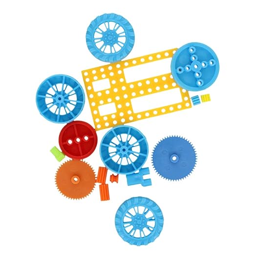 Fielect 50Pcs Plastic DC Motor Gears Kit - DIY Robot Gear Assortment Accessories Set with Various Axle Belt Bushings