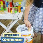 Pidoko Kids Building Blocks for Toddlers 1-3, 100 Pcs Wooden Blocks - Includes Storage Bucket and Shape Sorter Lid - Montessori Wood Block Gifts For Preschool Boys & Girls