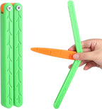 Toy Knife Carrot Knife Toy Butterfly Toy Knife Plastic Gift for Adults ADHD Fidget Toys Stress Sensory Toy for Autism Add Anxiety Relief, Large(6 Pcs, Normal)