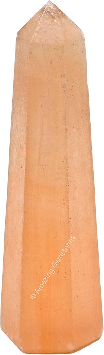 Amazing Gemstone Orange Selenite Crystal Towers ~ Natural Healing Crystal Point Obelisk for Reiki Healing and Crystal Grid (2" to 3" INCH)
