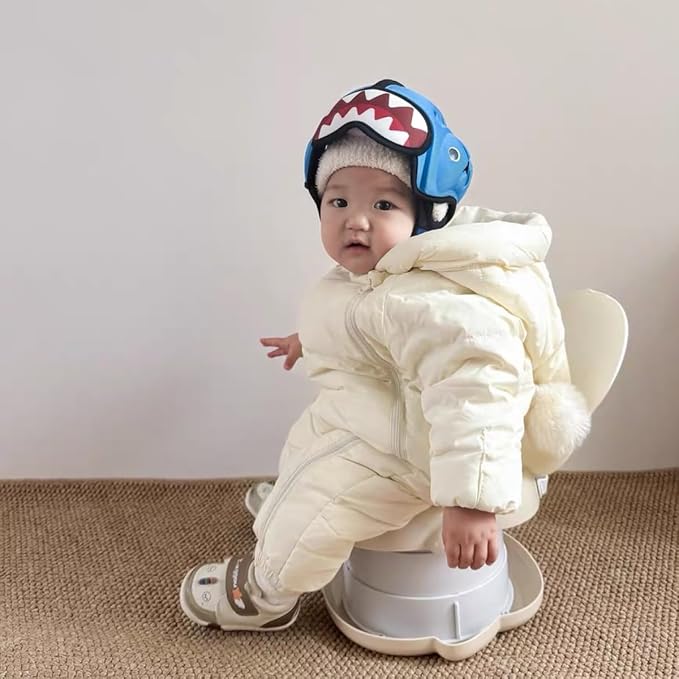 CoocooBaby Portable potty seat for toddler travel, Portable toilet for kids with Potty Liners, Travel Bag, Foldable Car Potty for Toddler (Owl)