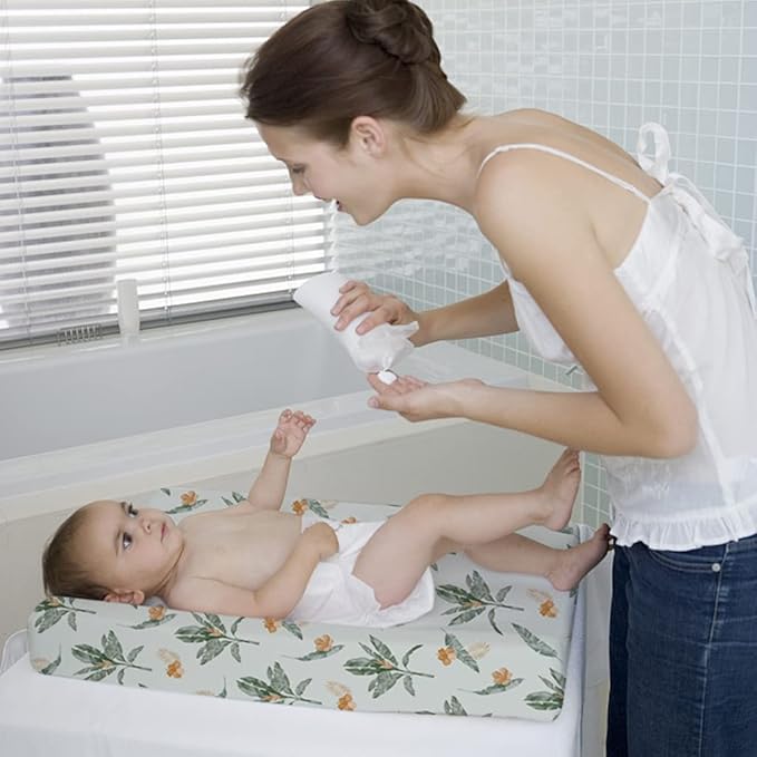 Stretchy Changing Pad Covers BROLEX Changing Table Cover for Baby Boys Girls,2 Pack Jersey Knit,Giraffe Leaf