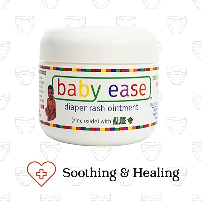 BabyEase - Diaper Rash Cream with Zinc Oxide and Aloe Vera - Recommended by Pediatricians and Pharmacists. Relief & Prevention, Hypoallergenic, Phthalate- & Paraben-Free Paste