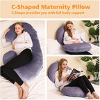 Chilling Home Pregnancy Pillows, C Shaped Full Body Pillow Maternity Pillow for Women 55 inch, Pregnancy Pillows for Sleeping Pregnant Must Have with Removable Cover